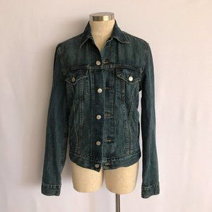 Unisex Denizen Levi’s Dark Blue Denim Trucker Biker Style Jean Jacket Sz S